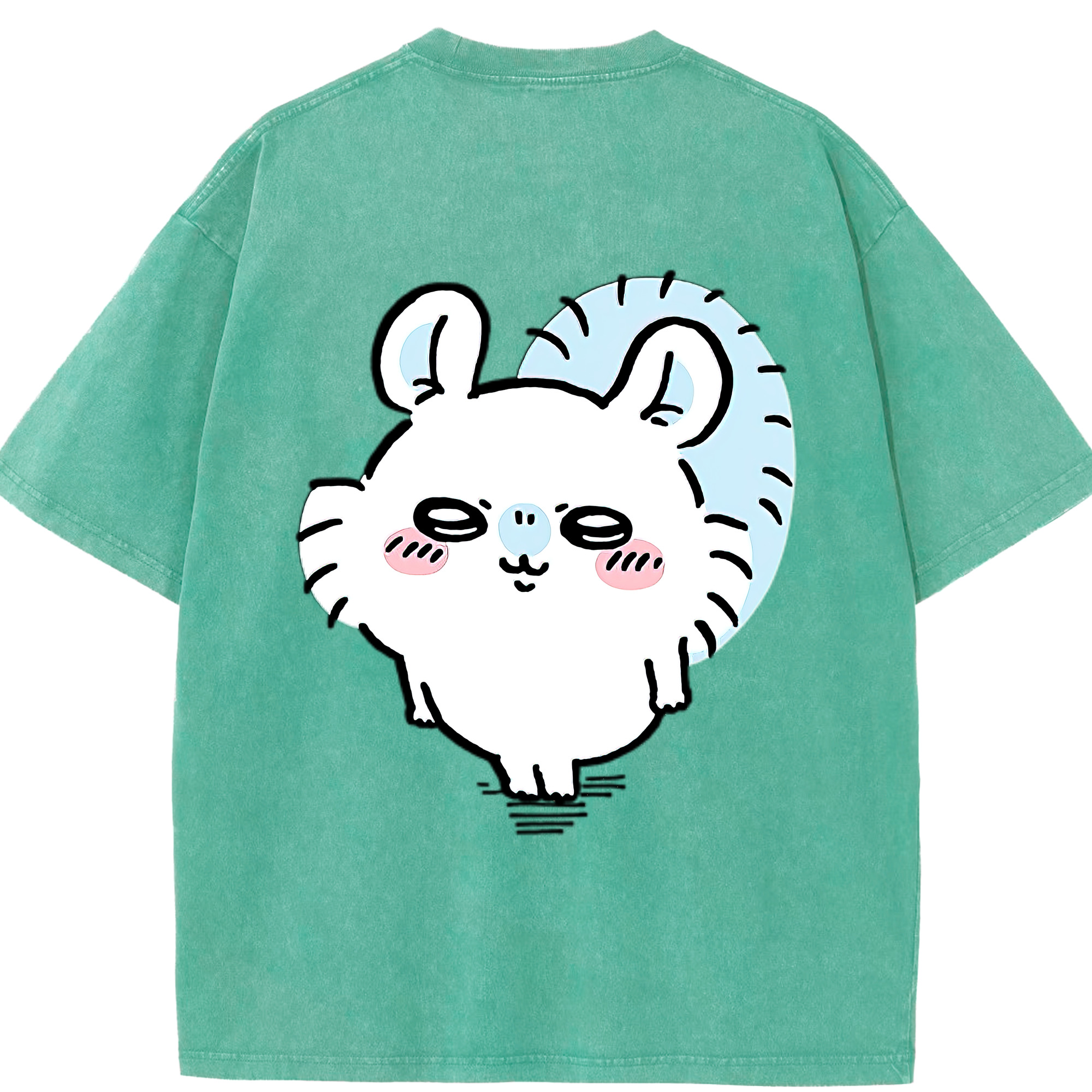 （画像用） ちいかわ モモンガ Chii-kawa Momonga 綿100% ヴィンテージ風 半袖Tシャツ（背面プリント）